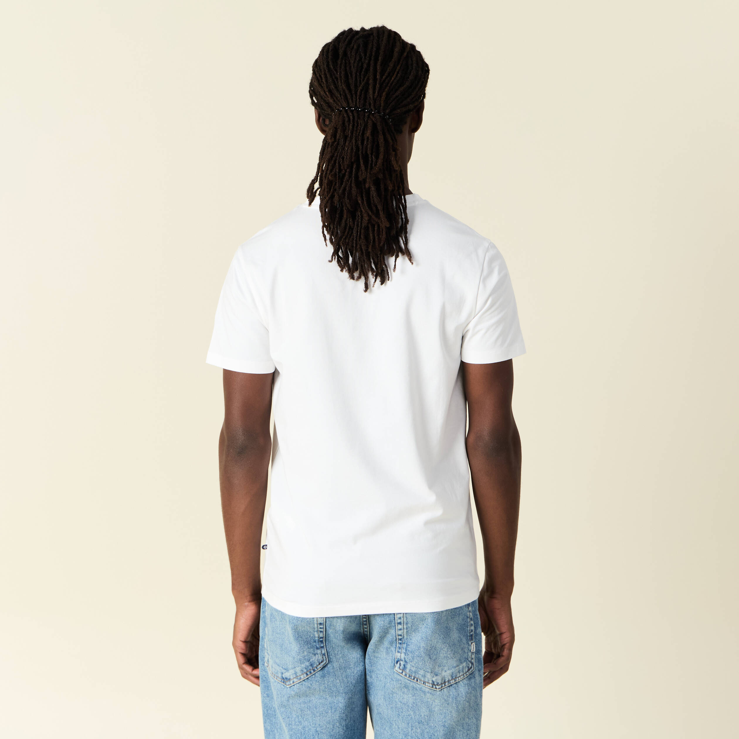 T-shirt col V homme Instinct blanc homme