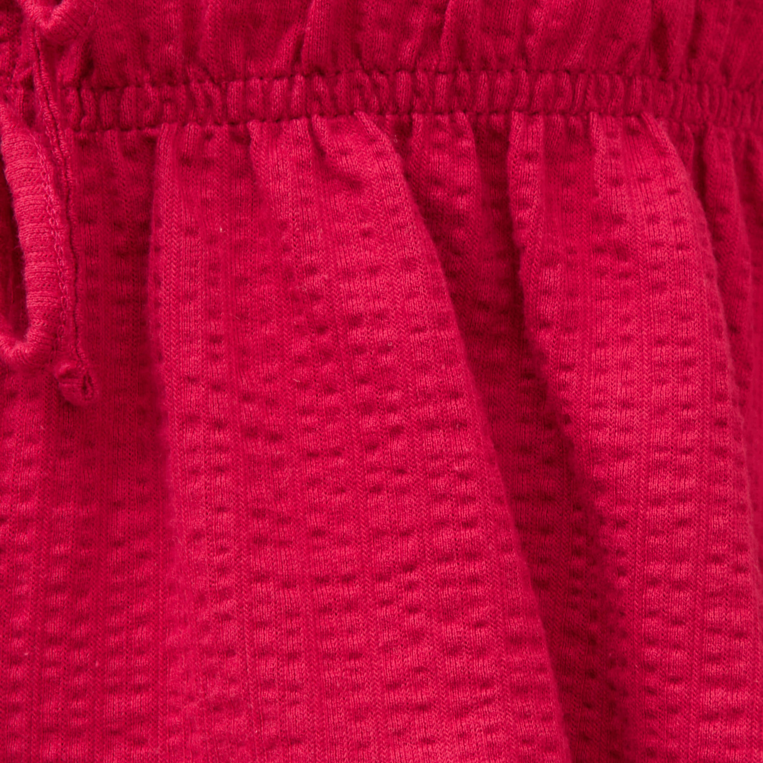 D&eacute;bardeur col v n&oelig;uds en coton rouge clair femme