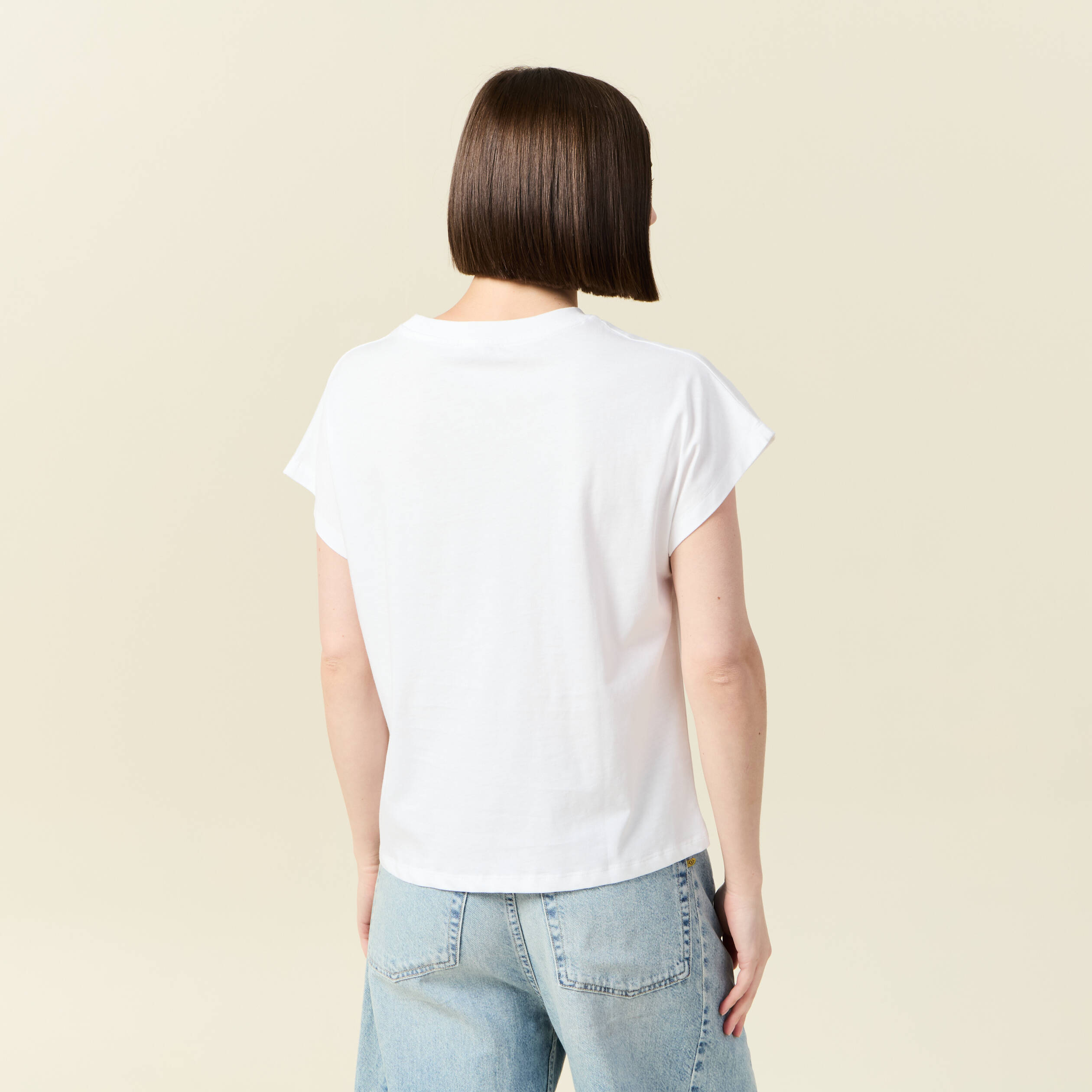 T-shirt manches courtes blanc femme