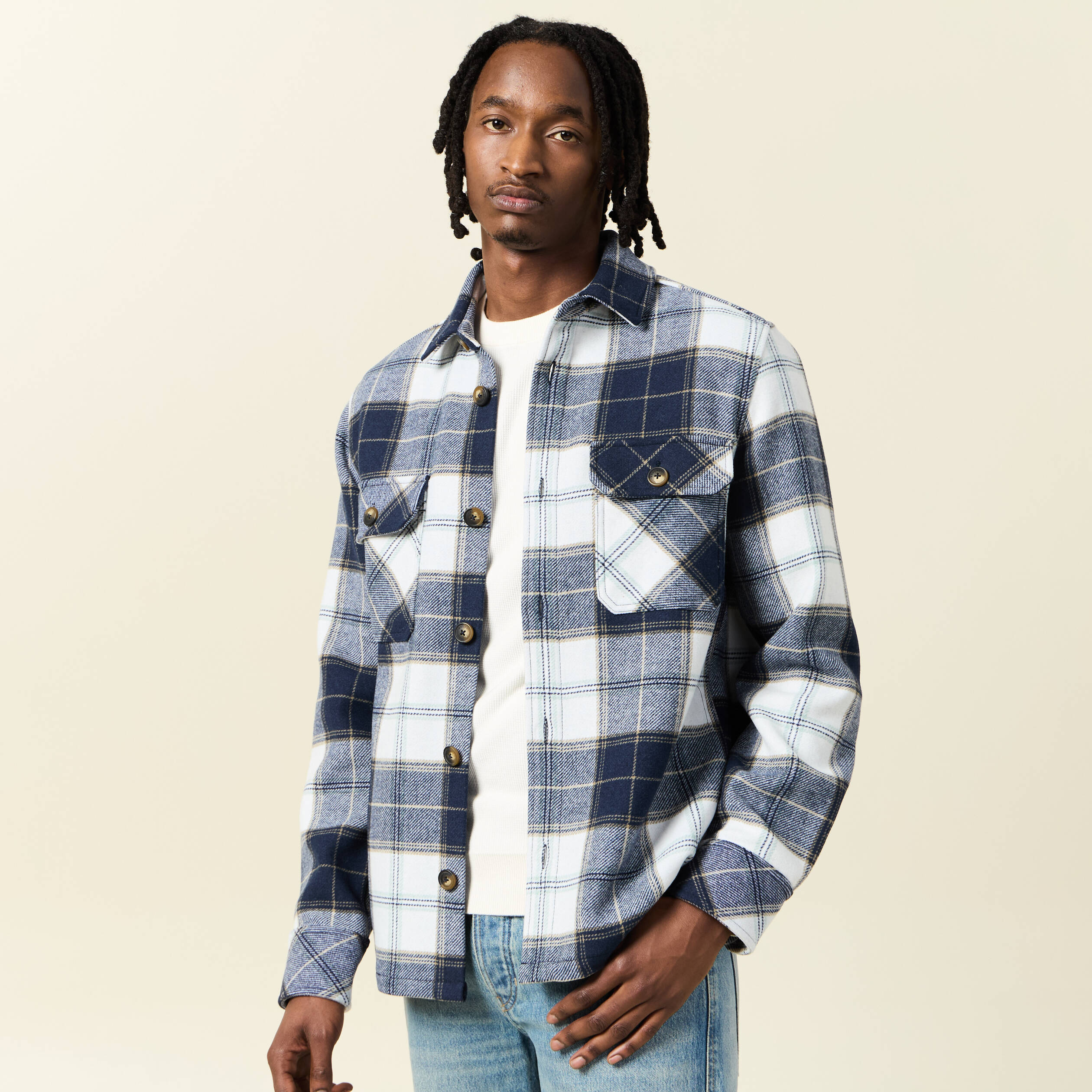 surchemise manches longues bleu marine homme Surchemise manches longues bleu marine homme