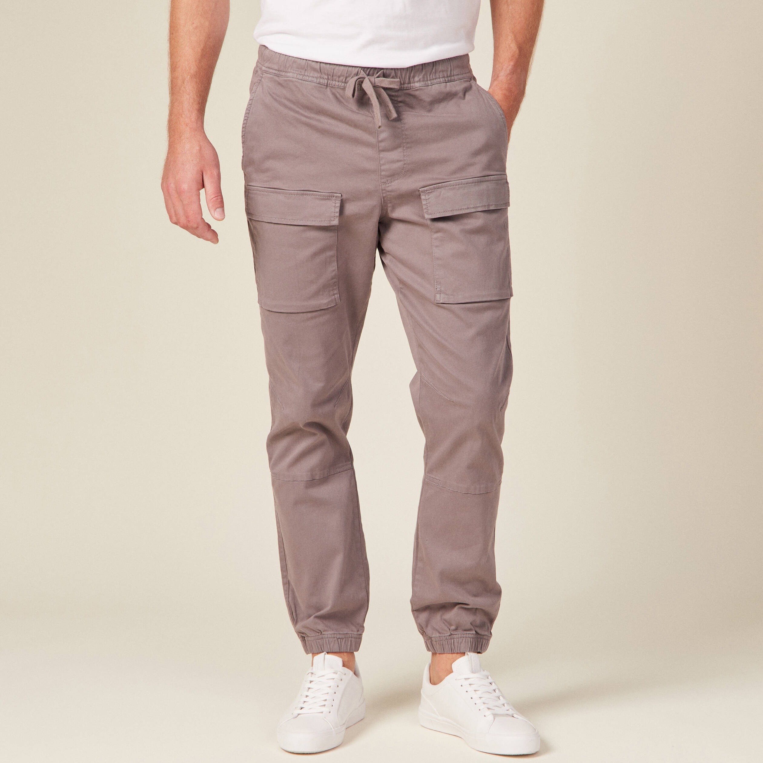Pantalon battle élastiqué gris homme