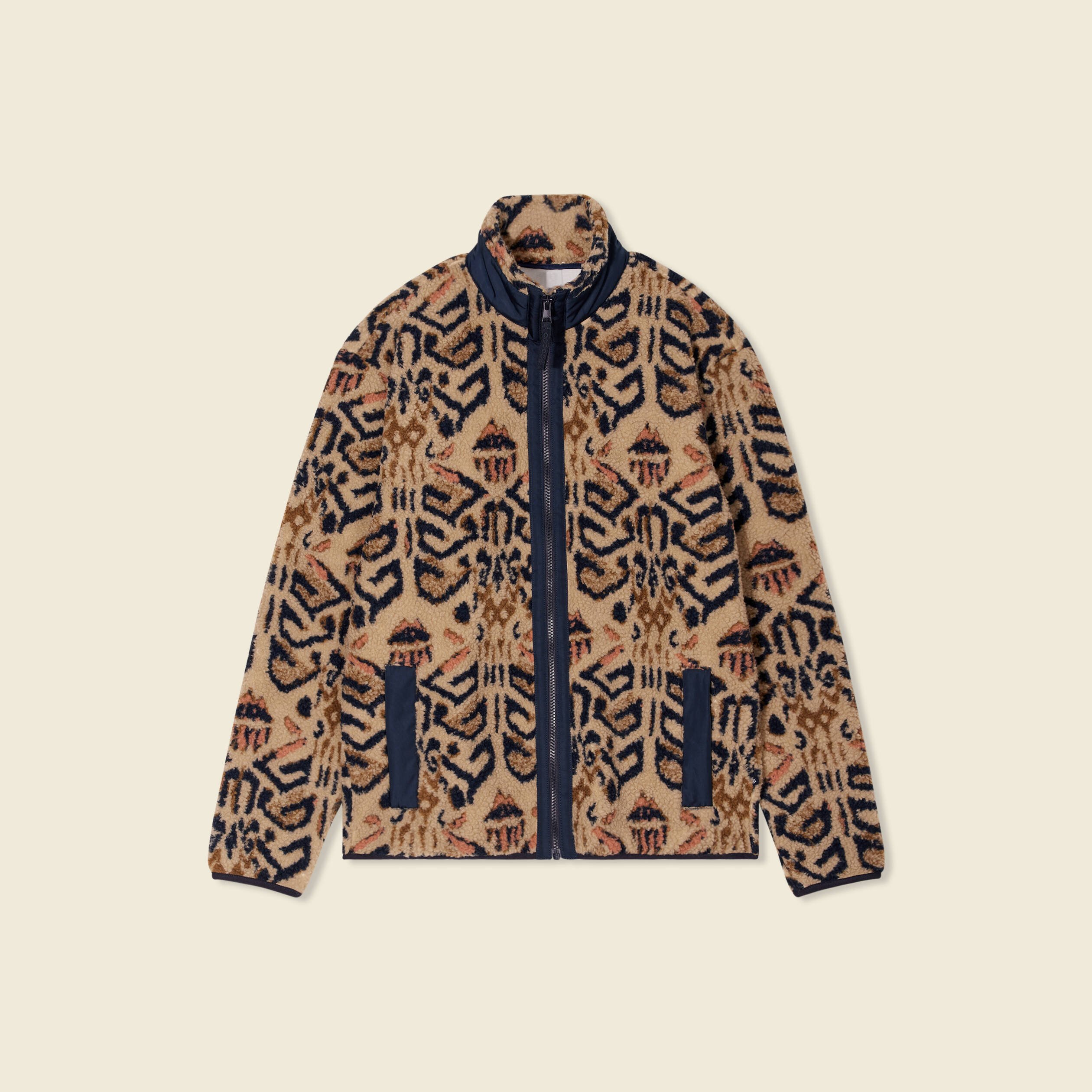 gilet manches longues zippe sherpa beige homme Gilet manches longues zippé sherpa beige homme