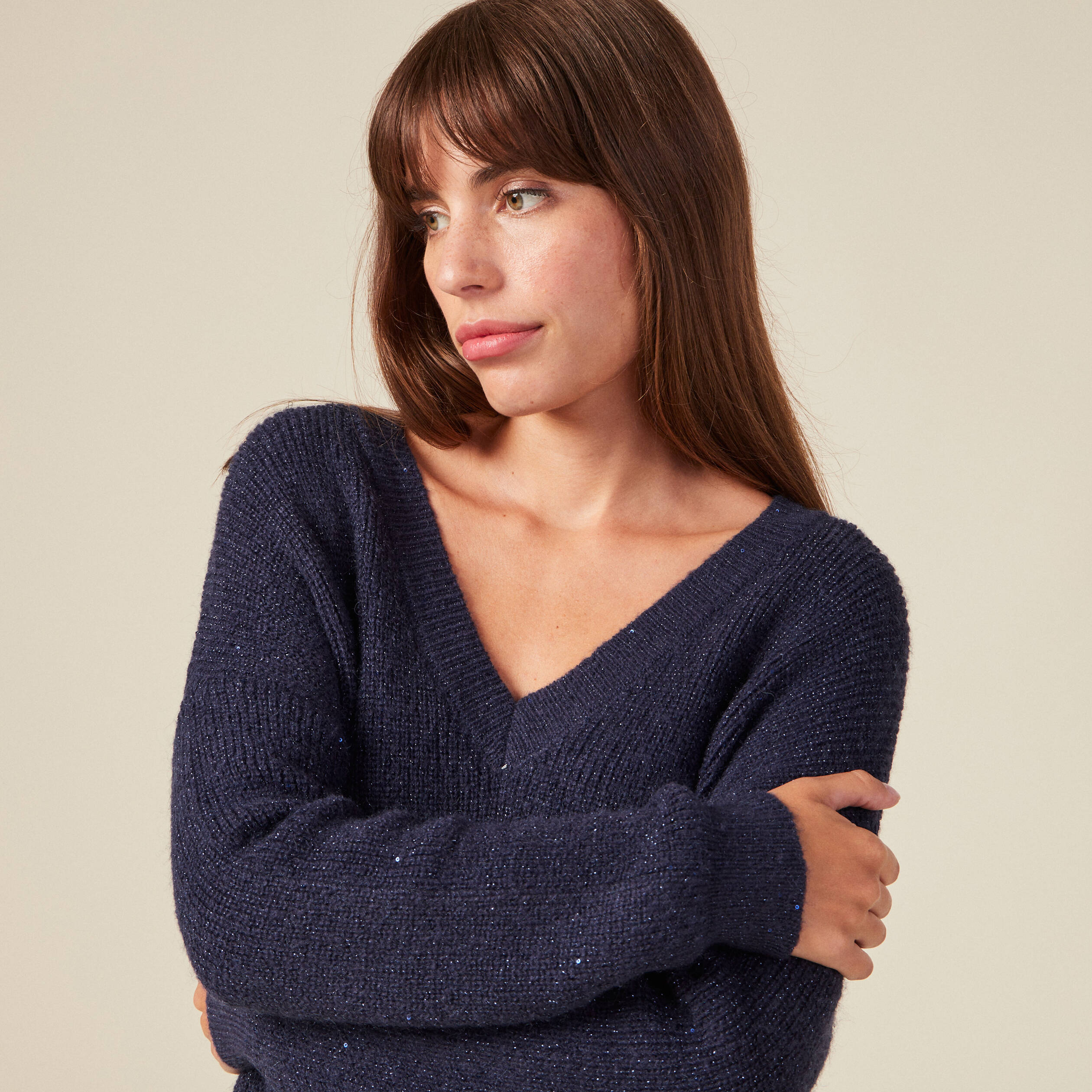 pull eco responsable bleu marine femme Pull éco-responsable bleu marine femme